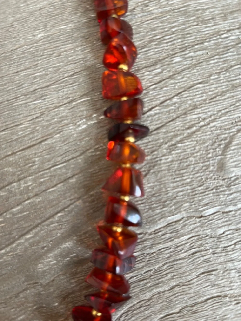 Baltic Amber VINTAGE Necklace 12kt gold filled - 18” Rich Cognac Red - Picture 3 of 13